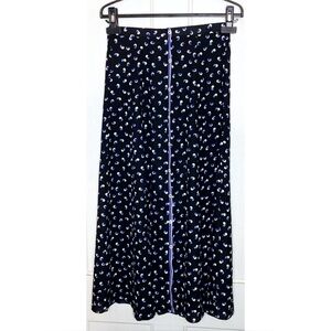 VINTAGE : Max Studio : size : XS : Y2K dot print button front stripe maxi skirt